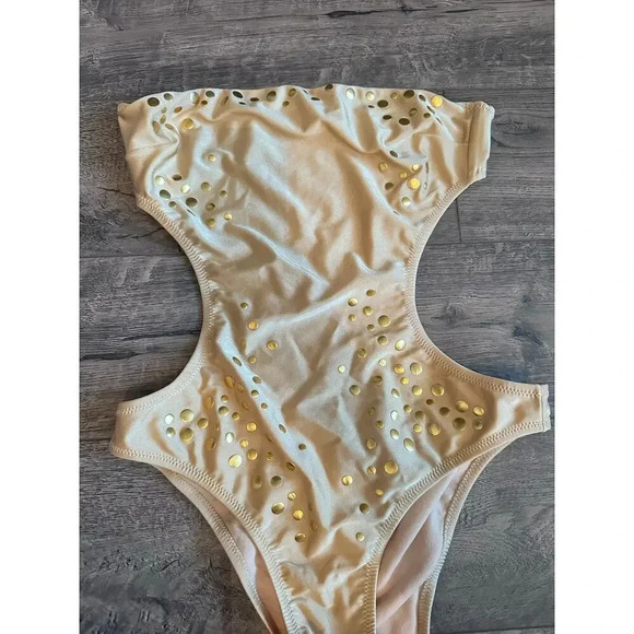 Odabash Women's Tan One Piece Swimsuit Size 6/8 - Picture 1 of 6
